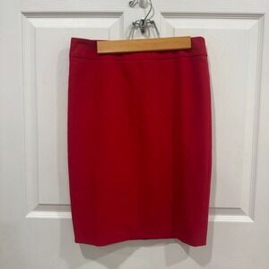 Armani Collezioni Red Pencil Skirt Classic Knee Length Womens Size 4‎